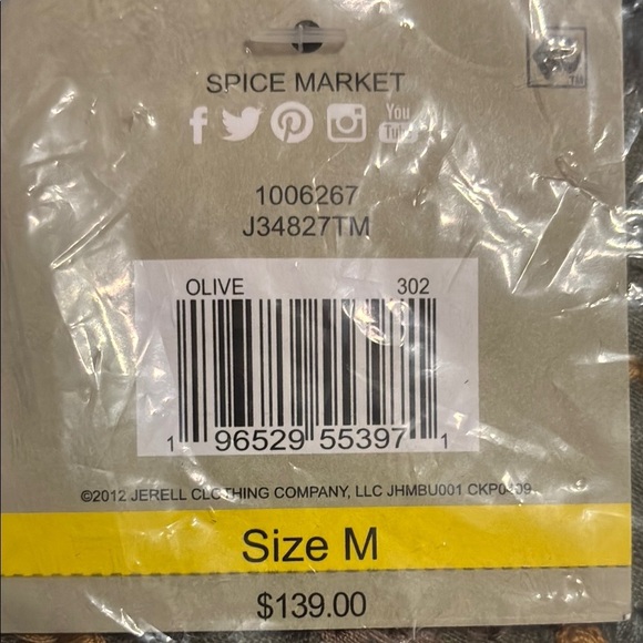 John Mark Olive Embroidered Blouse nwt - Picture 5 of 5